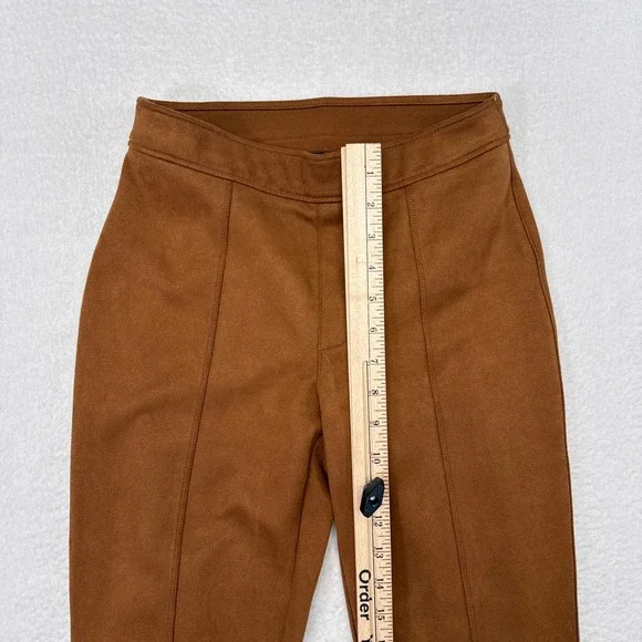 Spanx High Waisted Faux Suede Flare Pants Size Small Camel Brown Country Western - Picture 11 of 11